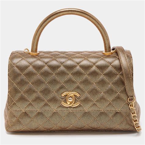 chanel gold medium quilted coco handle bag|chanel coco handle bag burgundy.